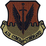 USAF Air Combat Command Spice Brown OCP Scorpion Shoulder Patch With Velcro
